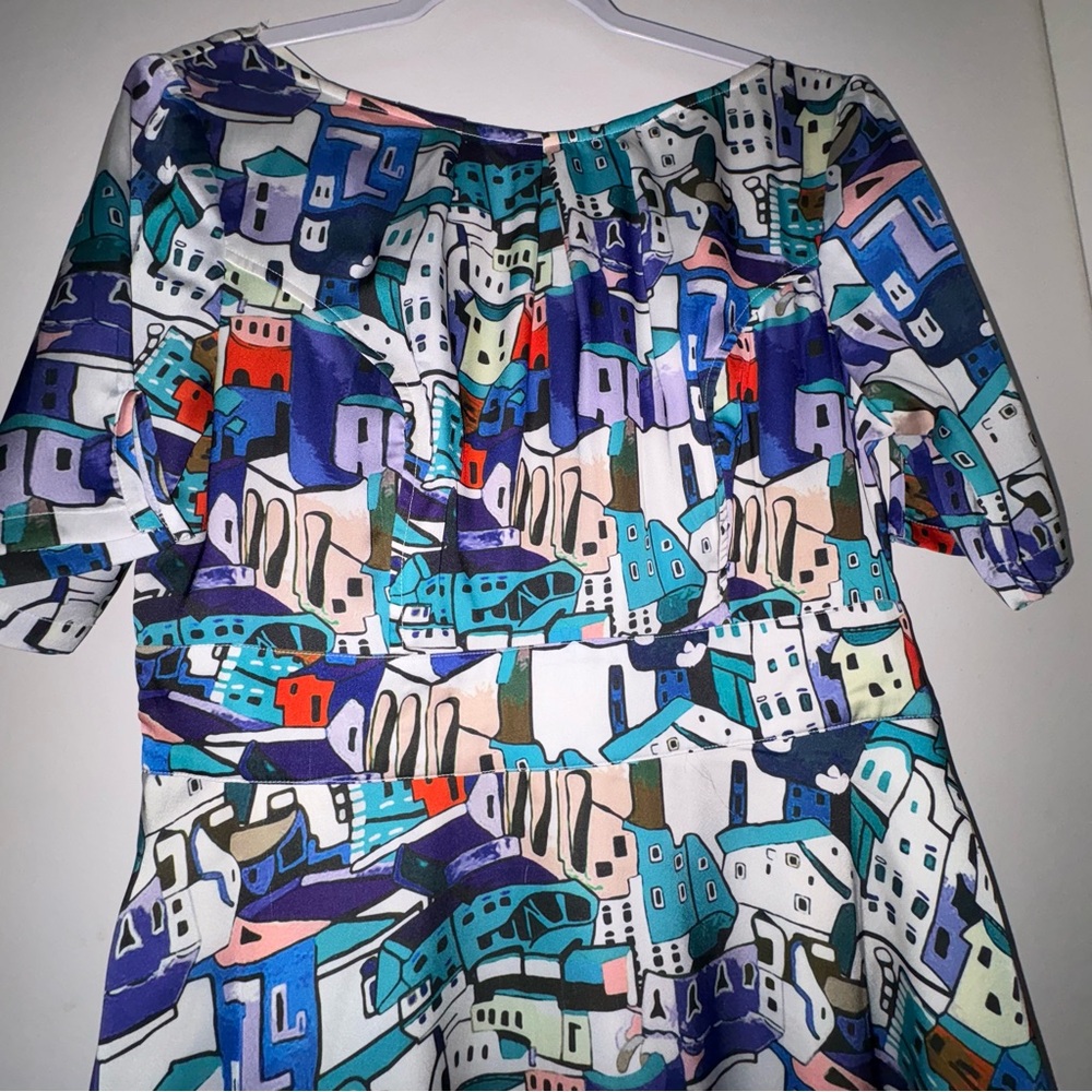 eShakti Multicolor Abstract Print Dress - Picture 2 of 6